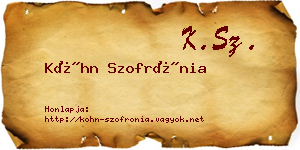 Kóhn Szofrónia névjegykártya